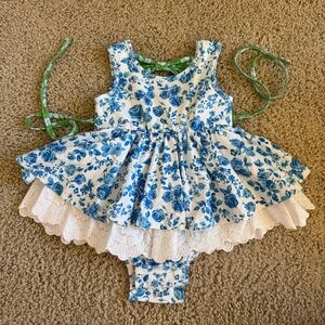 SweetHoney Blue Floral Baby Dress